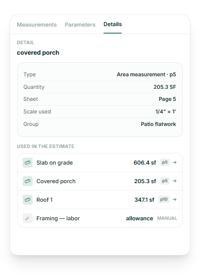 Takeoff source metadata