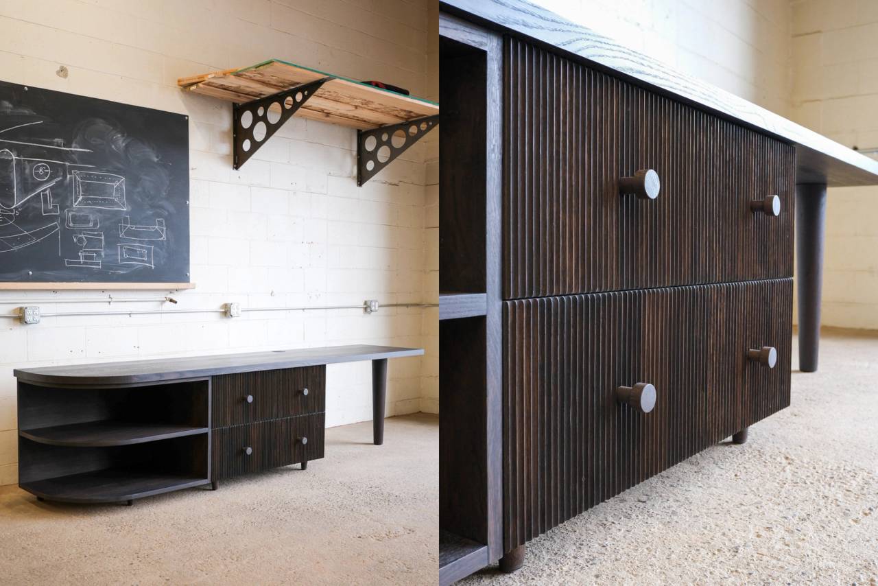 Stained White Oak Console