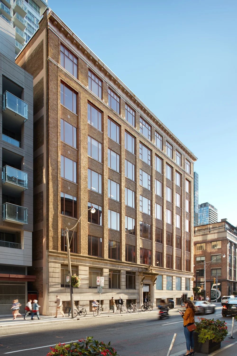 Brick heritage office block on a street