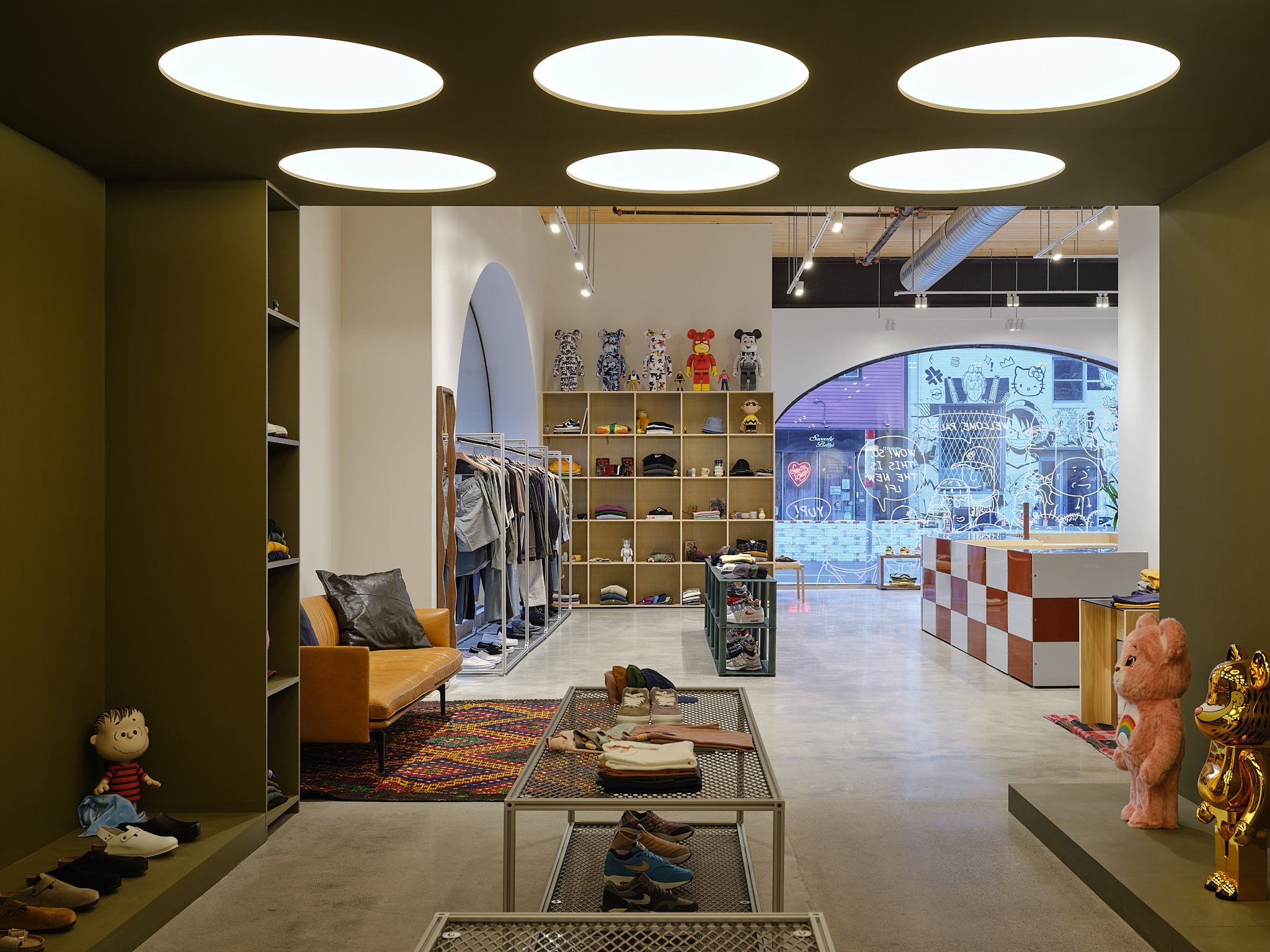 Interior view of Lost & Found, a premium men’s retail store, photographed by DoubleSpace Photography.