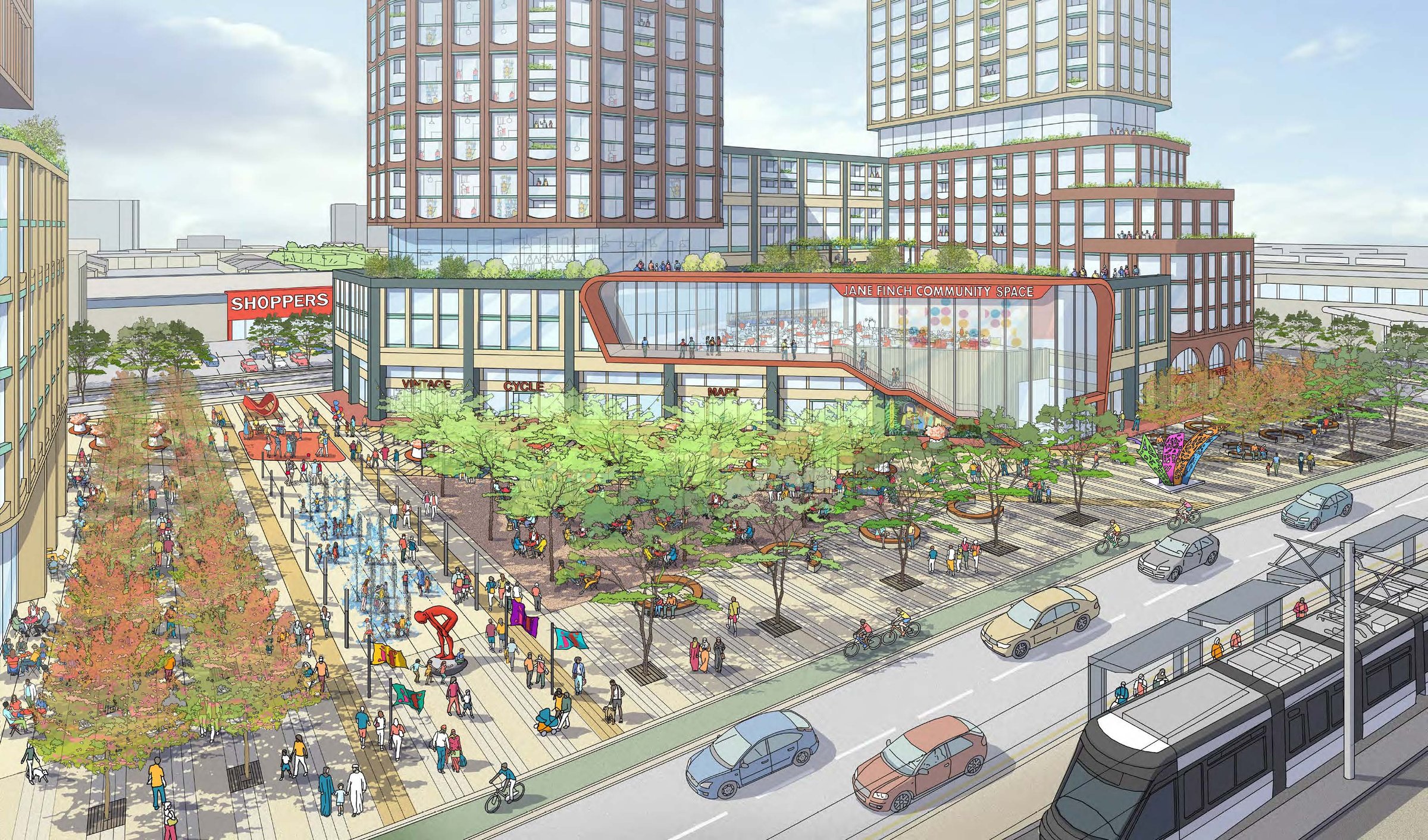 Rendering of Jane Finch Mall redevelopment Phase 1 by BDP Quadrangle
