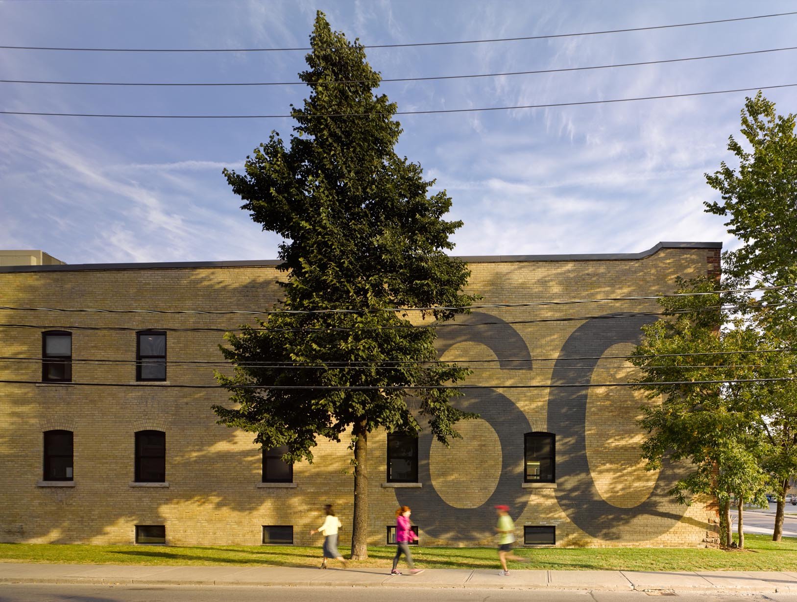 Exterior shot of 60 Atlantic during golden hour