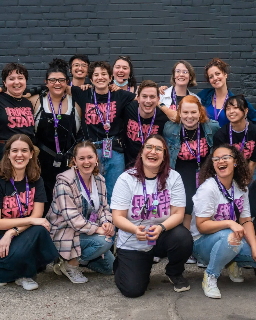 Fringe staff in branded T-shirts