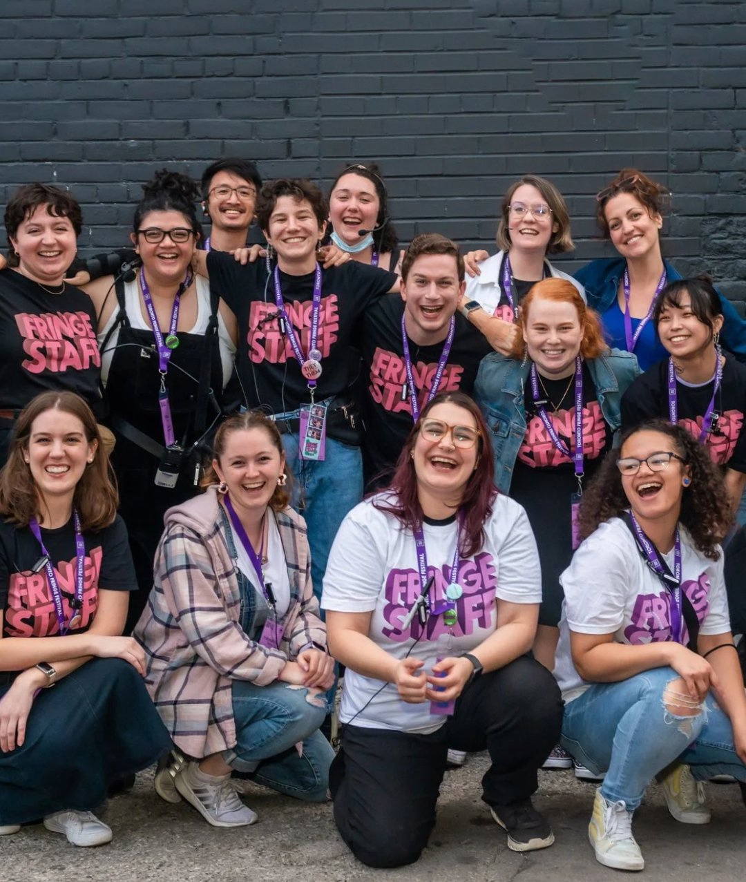 Fringe staff in branded T-shirts
