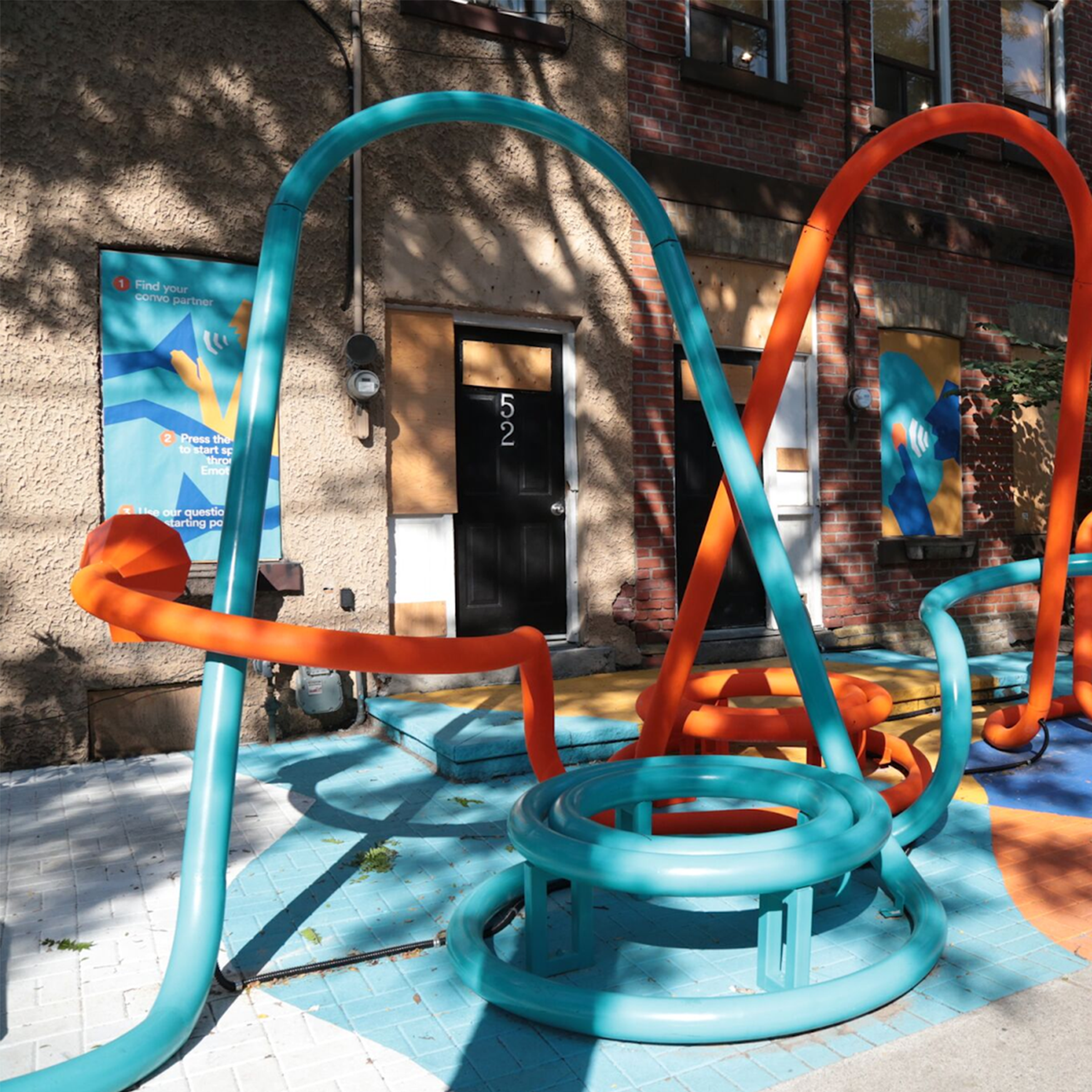 The Emotophone is an interactive public art installation located at 50-54 Ossington Avenue in Toronto, designed by Sid Lee for Hullmark