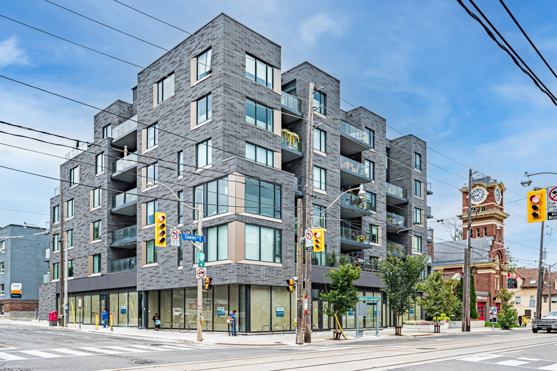 Street view of the exterior of 1884 Queen East (Heartwood)