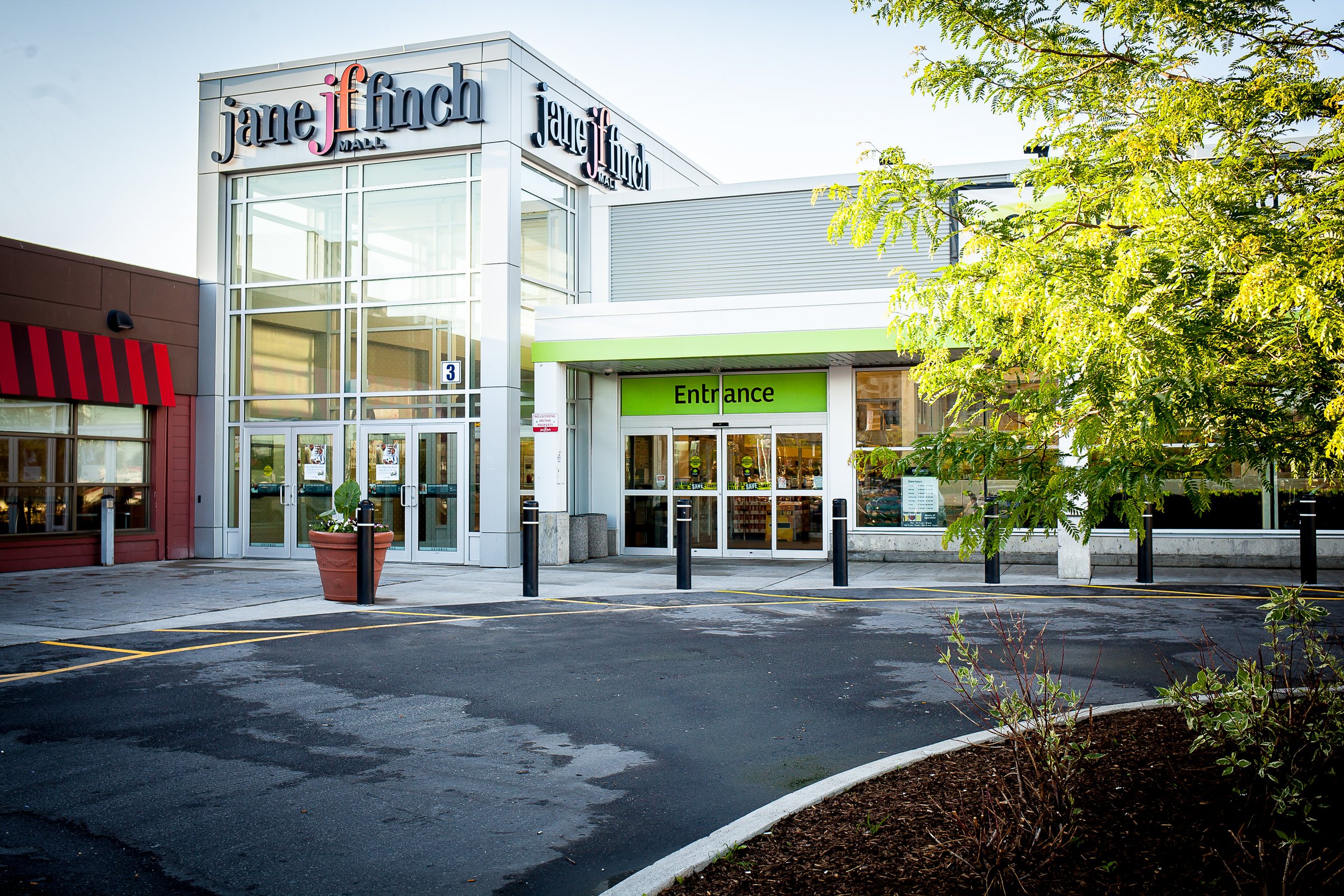 Exterior image of the entrance of Jane Finch Mall located in North York Toronto 