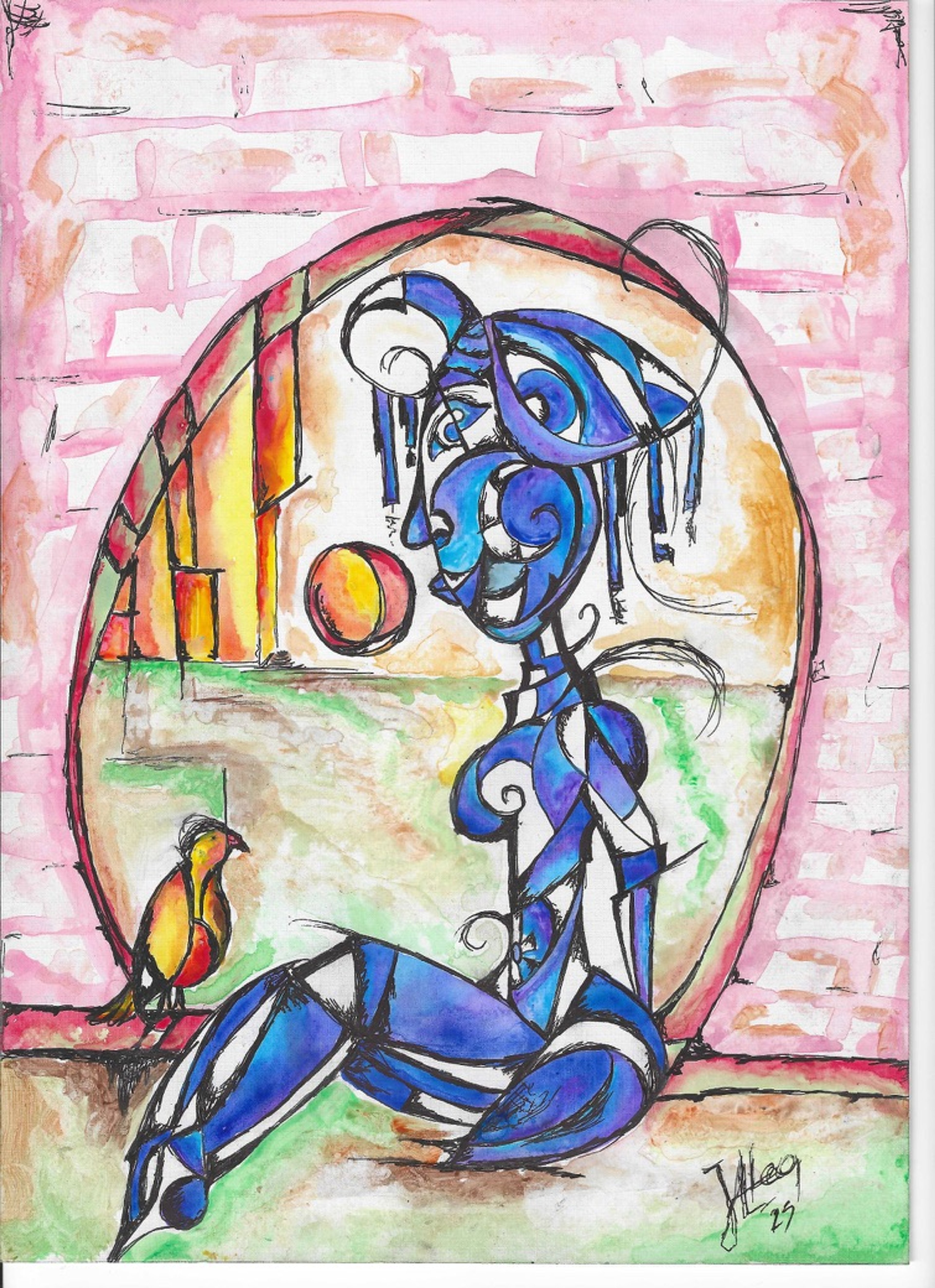 Ventana — Acrílico sobre papel