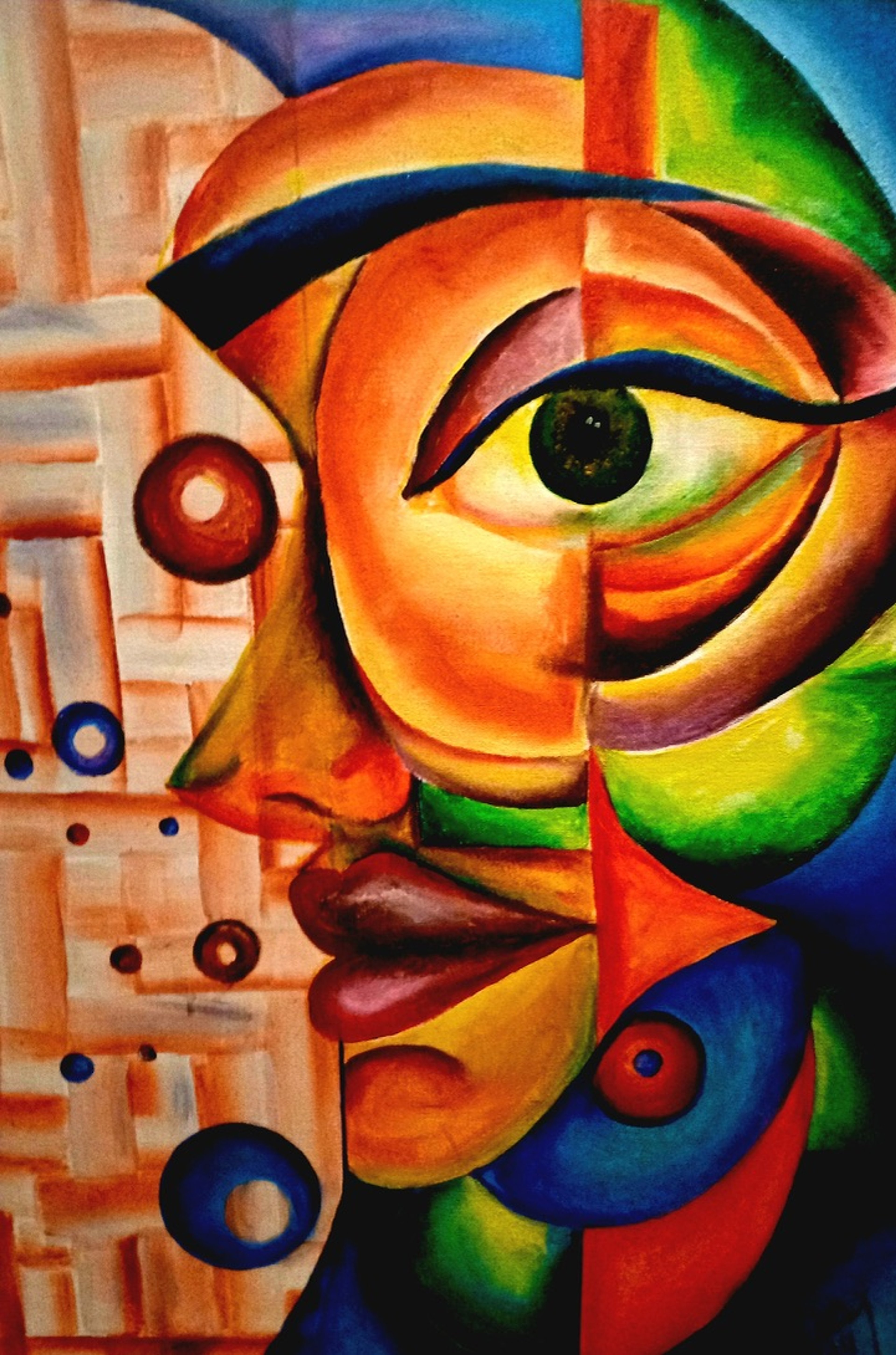 Fuego naranja — Óleo sobre tela