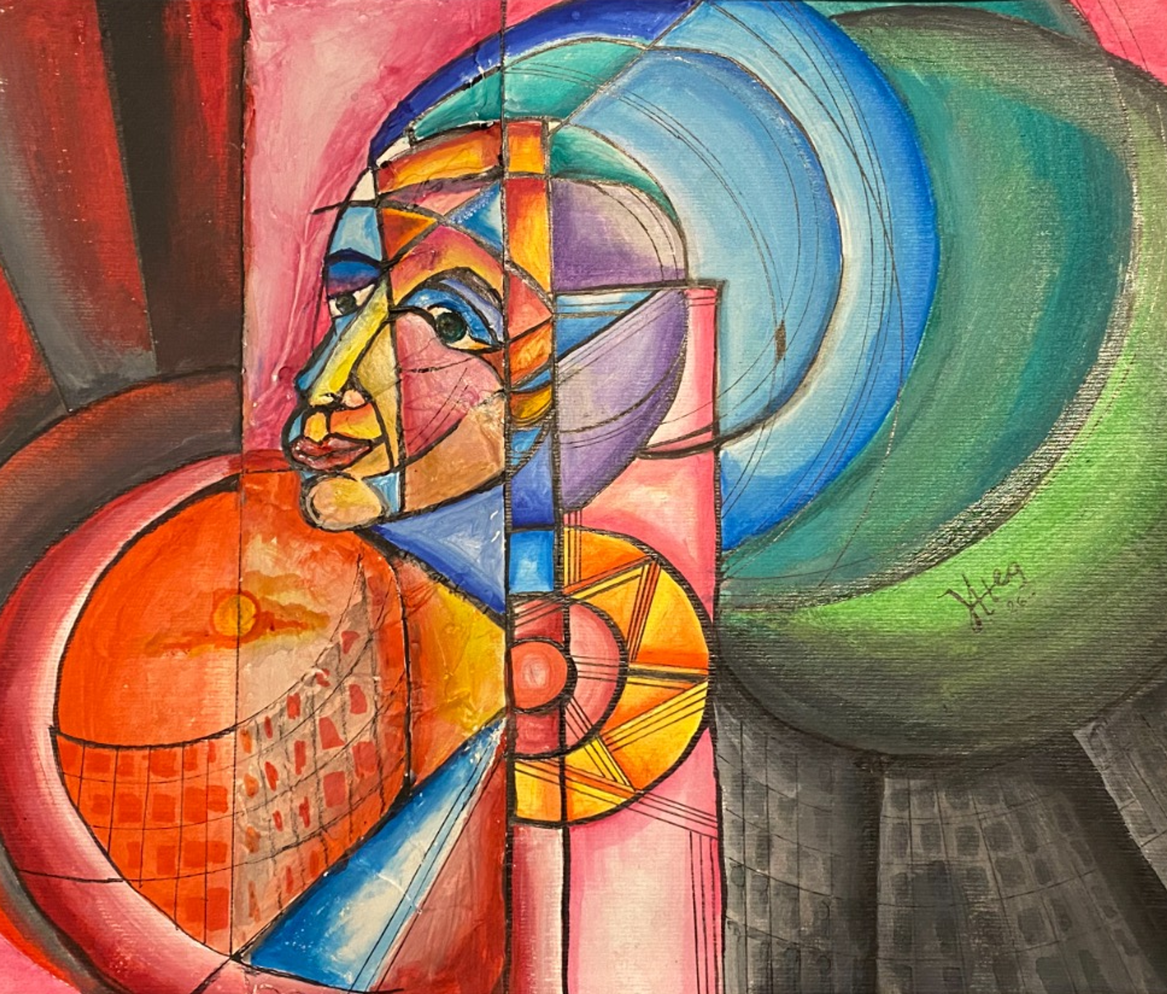 articulación — Técnica mixta sobre papel (acrílico y marcadores).