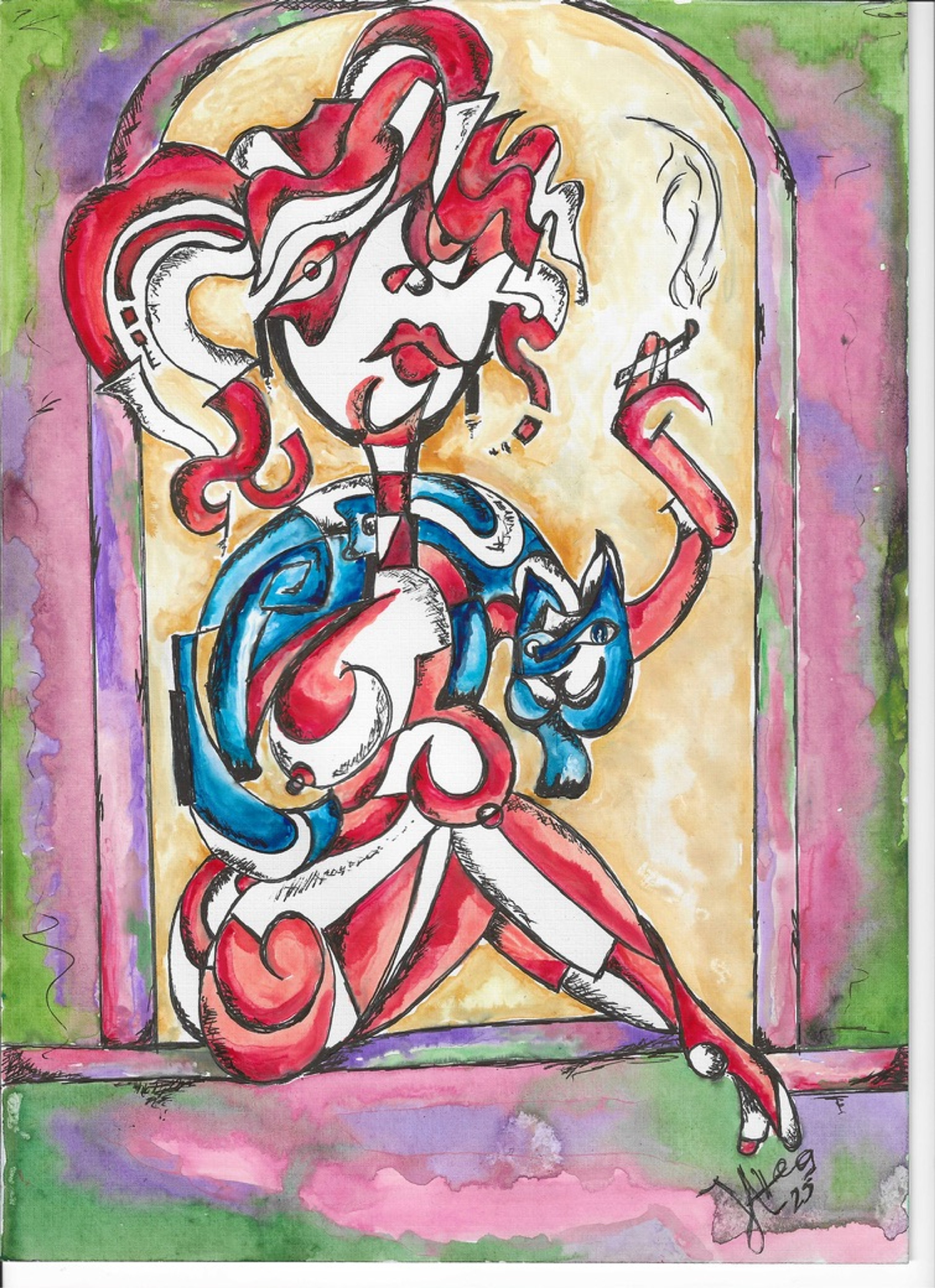 Gris cálido — Técnica mixta sobre tela
