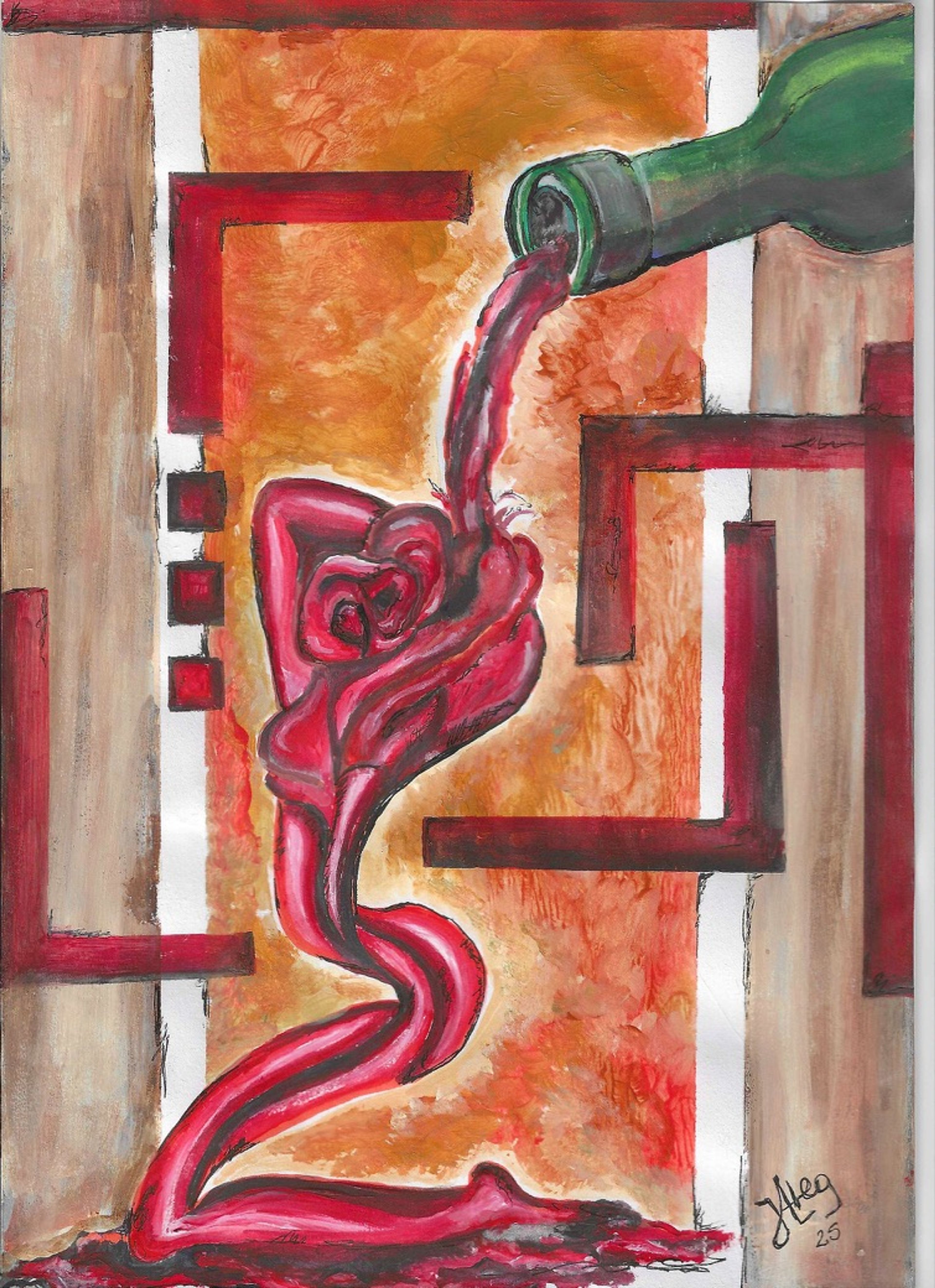 vinocracia — Acrílico sobre papel