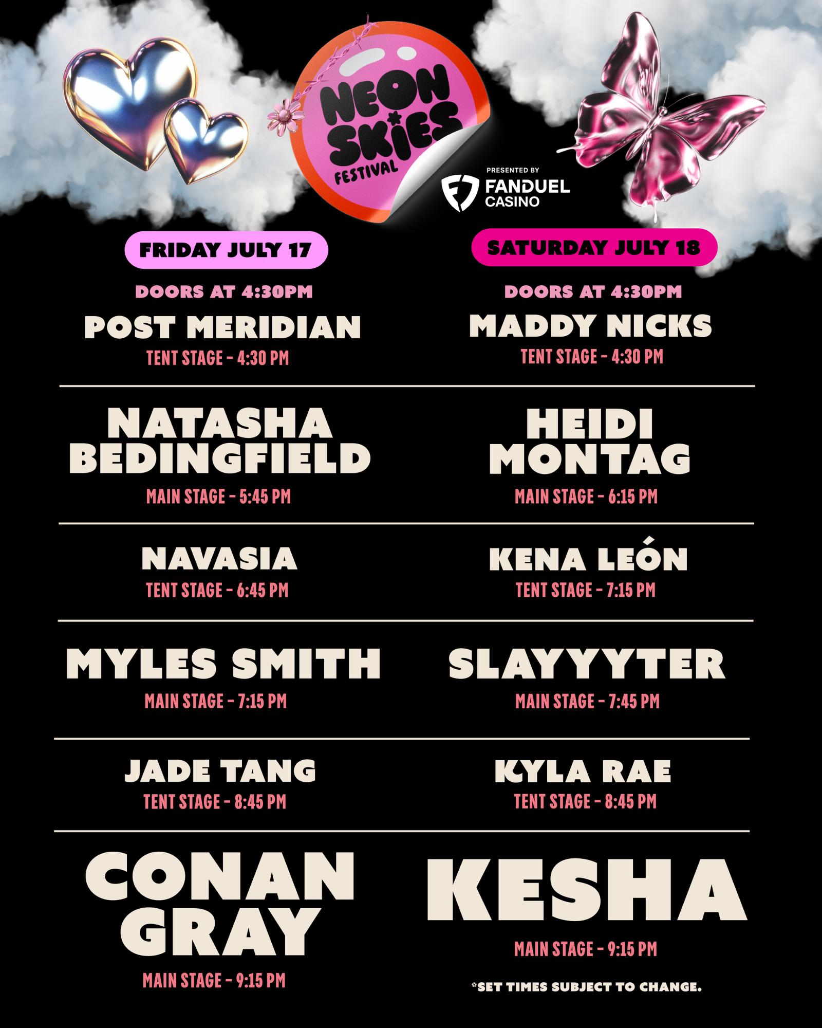 neon skies poster linup