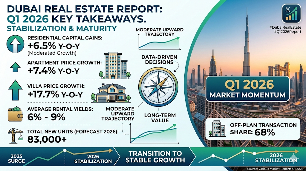 UAE Real Estate Outlook Q1 2026: 33% Rent Growth in Sharjah, Dubai Maintains Dh11.93B Weekly Transactions