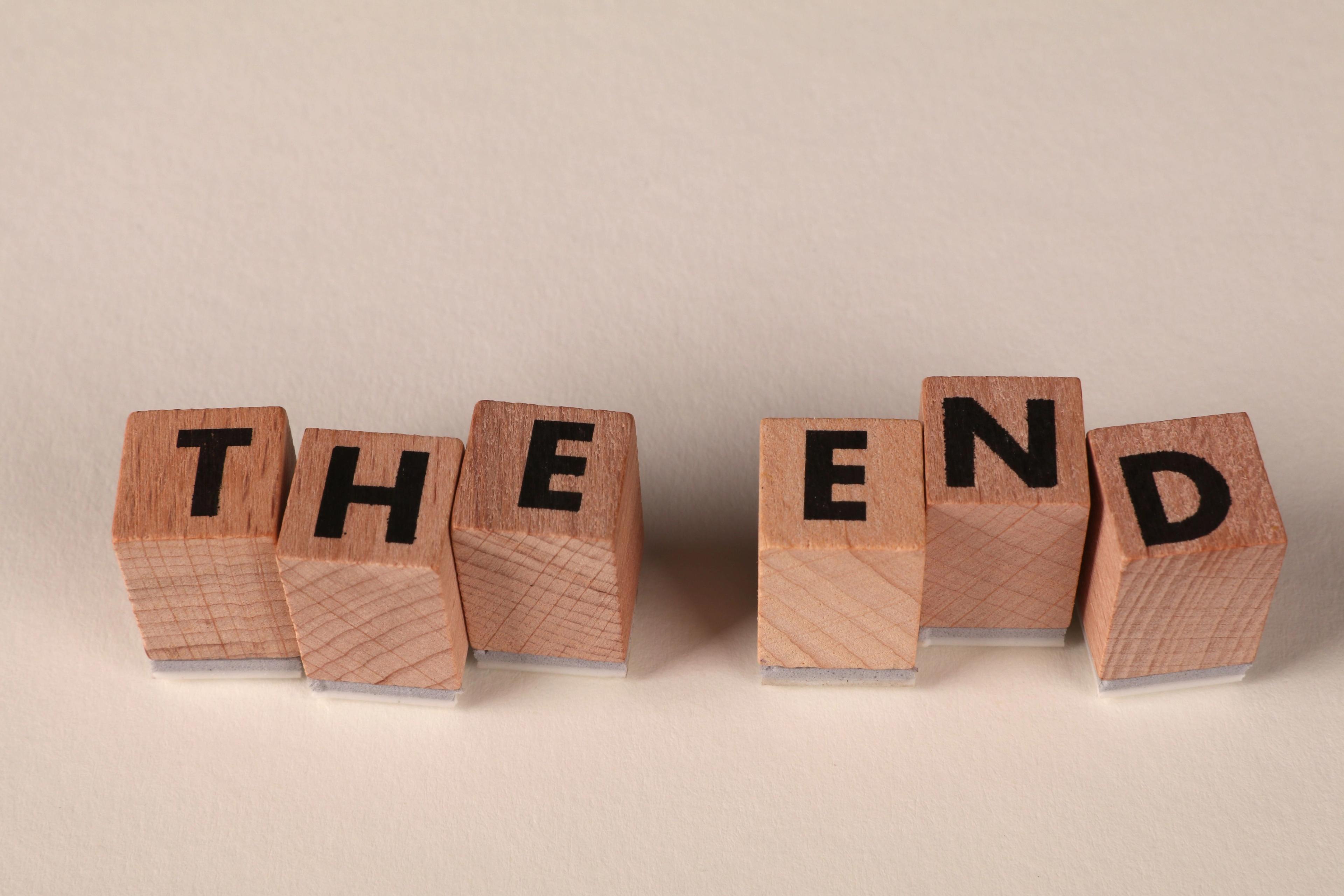 The end spelled out