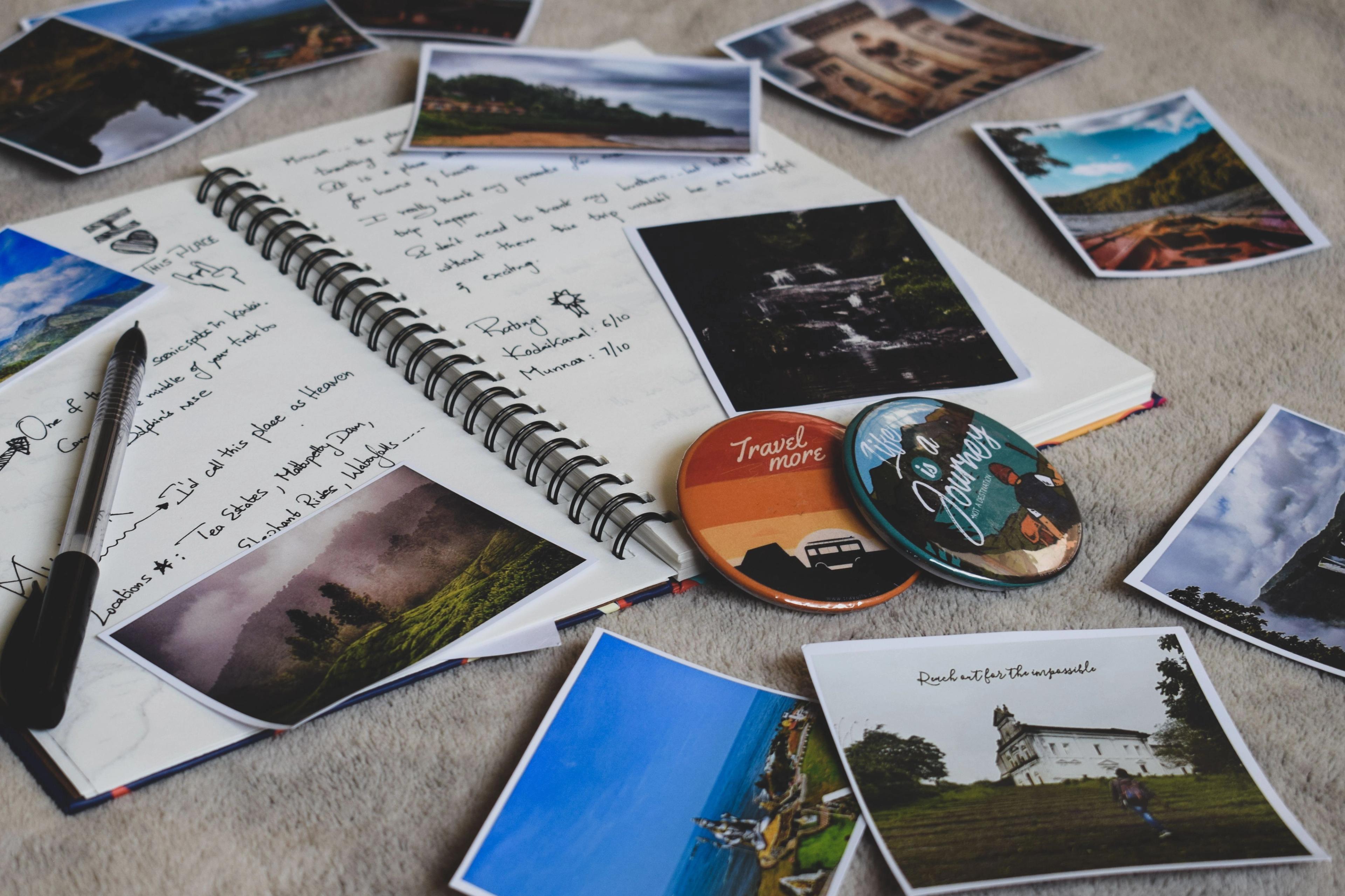vacation memories on a desk