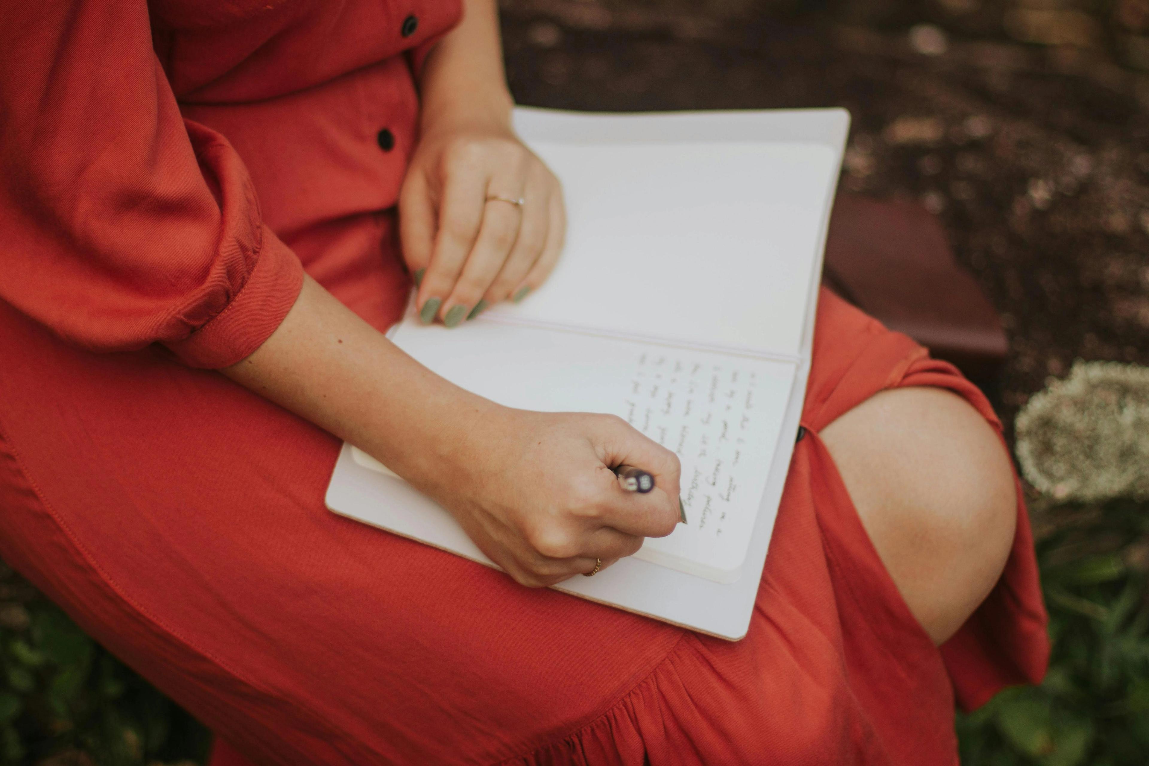 A woman journalling
