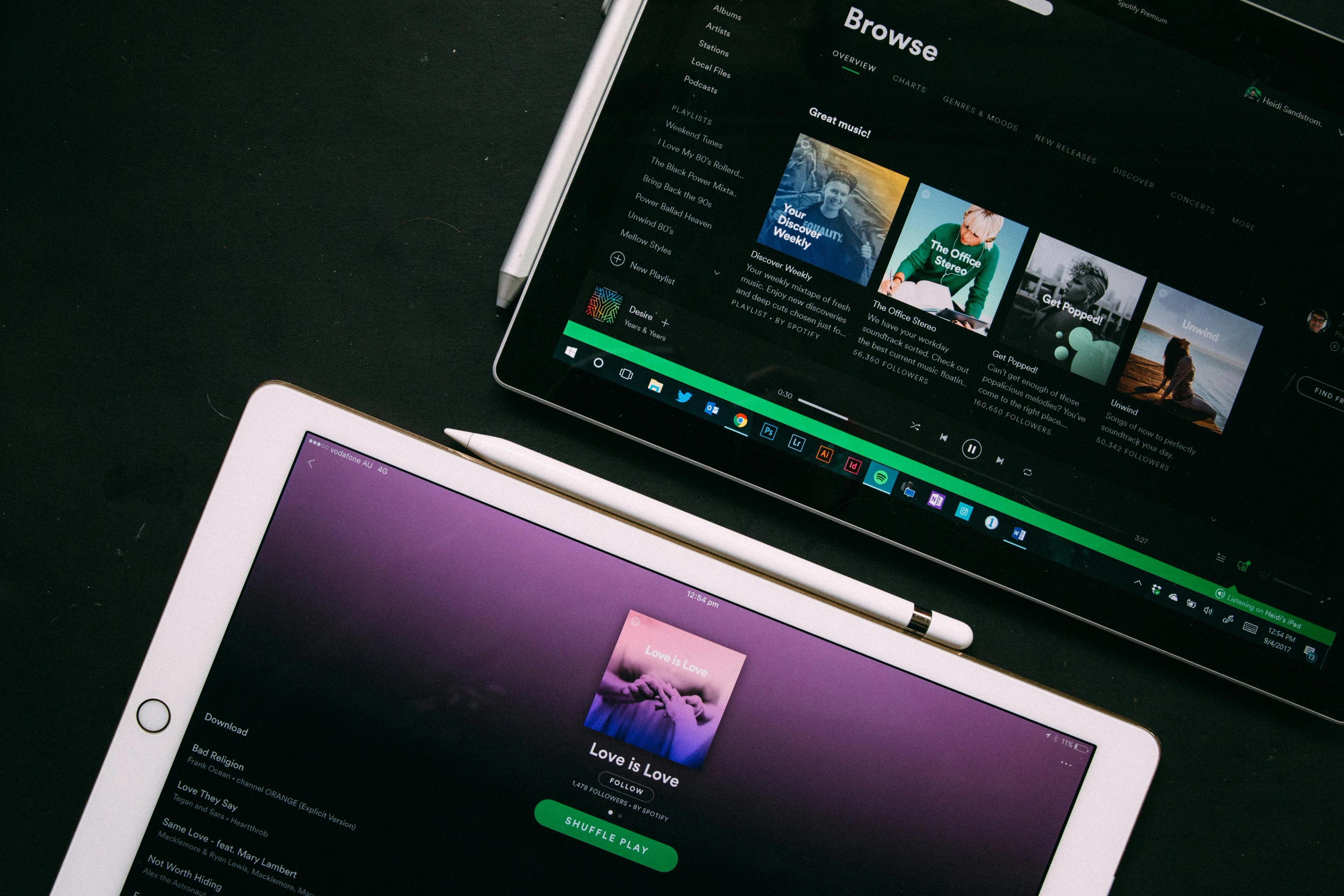 Spotify on someone's ipad