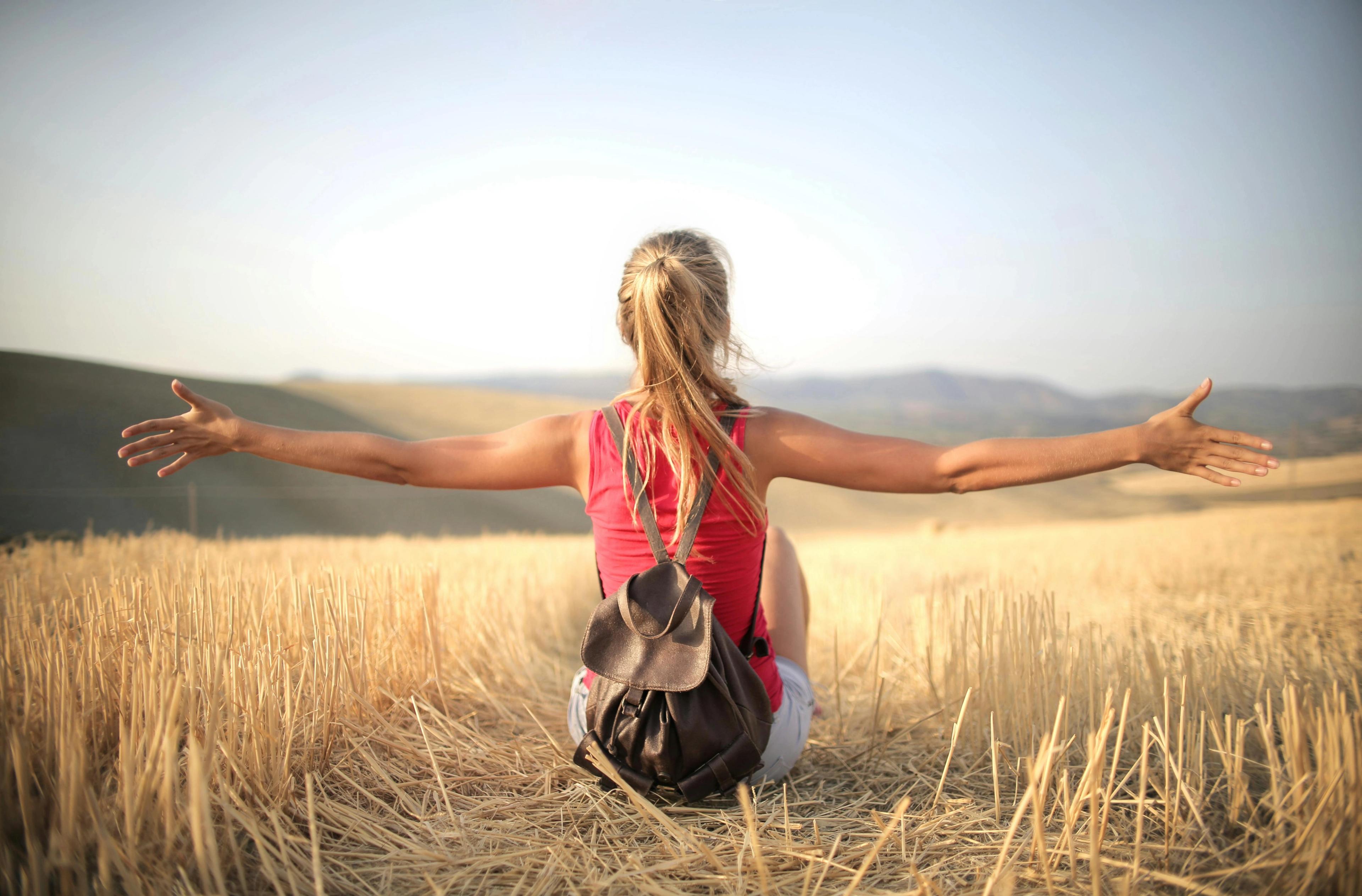 A girl looking out over nice scenery