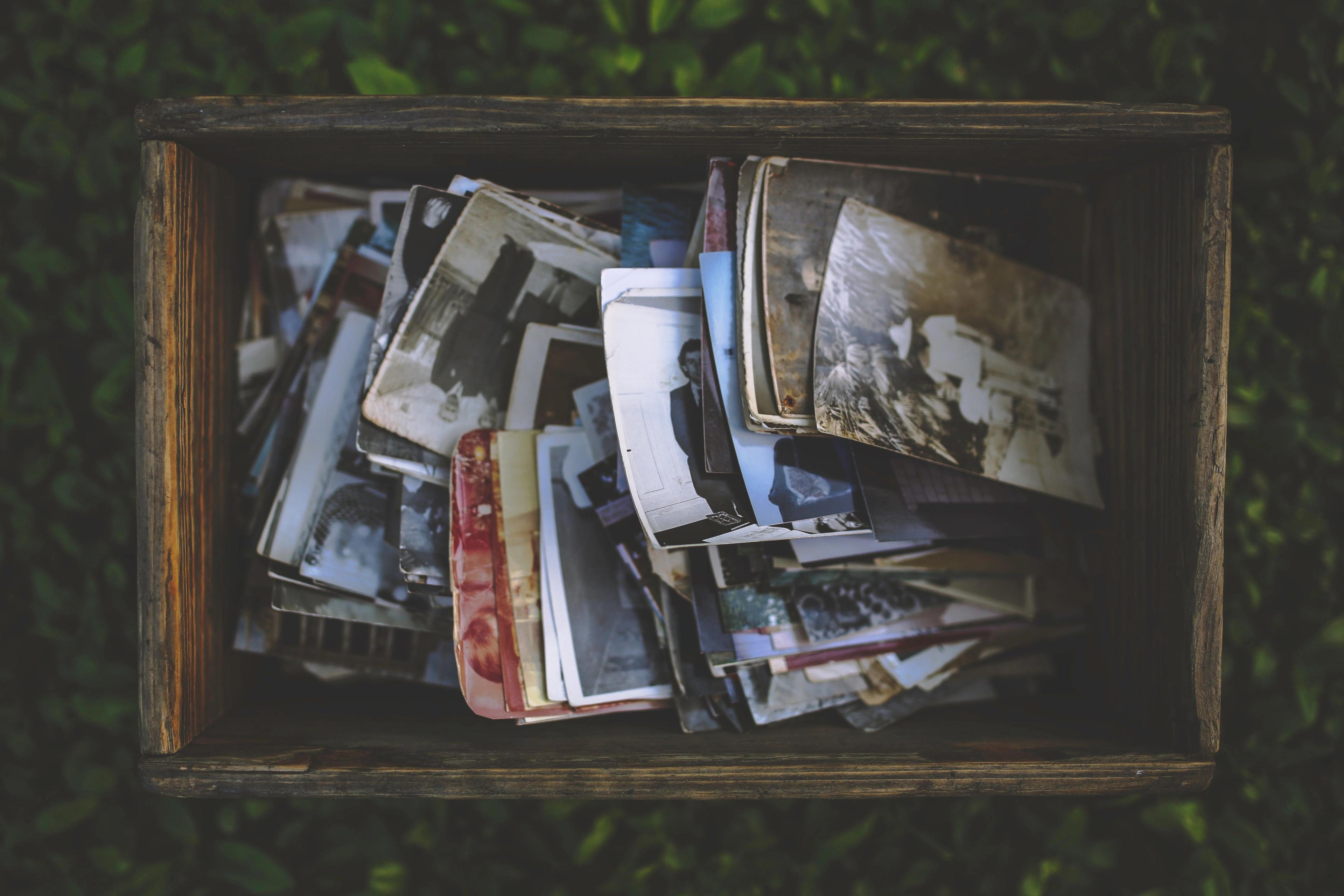 A box of old photos