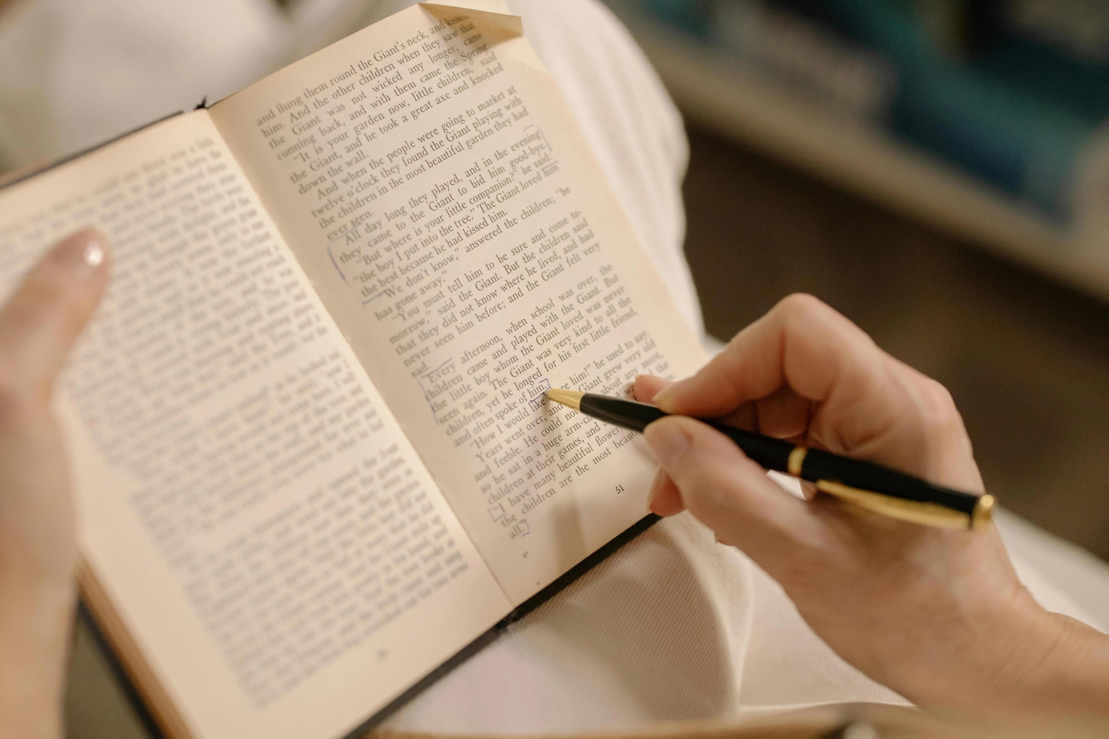 Someone reading an autobiography, an open book