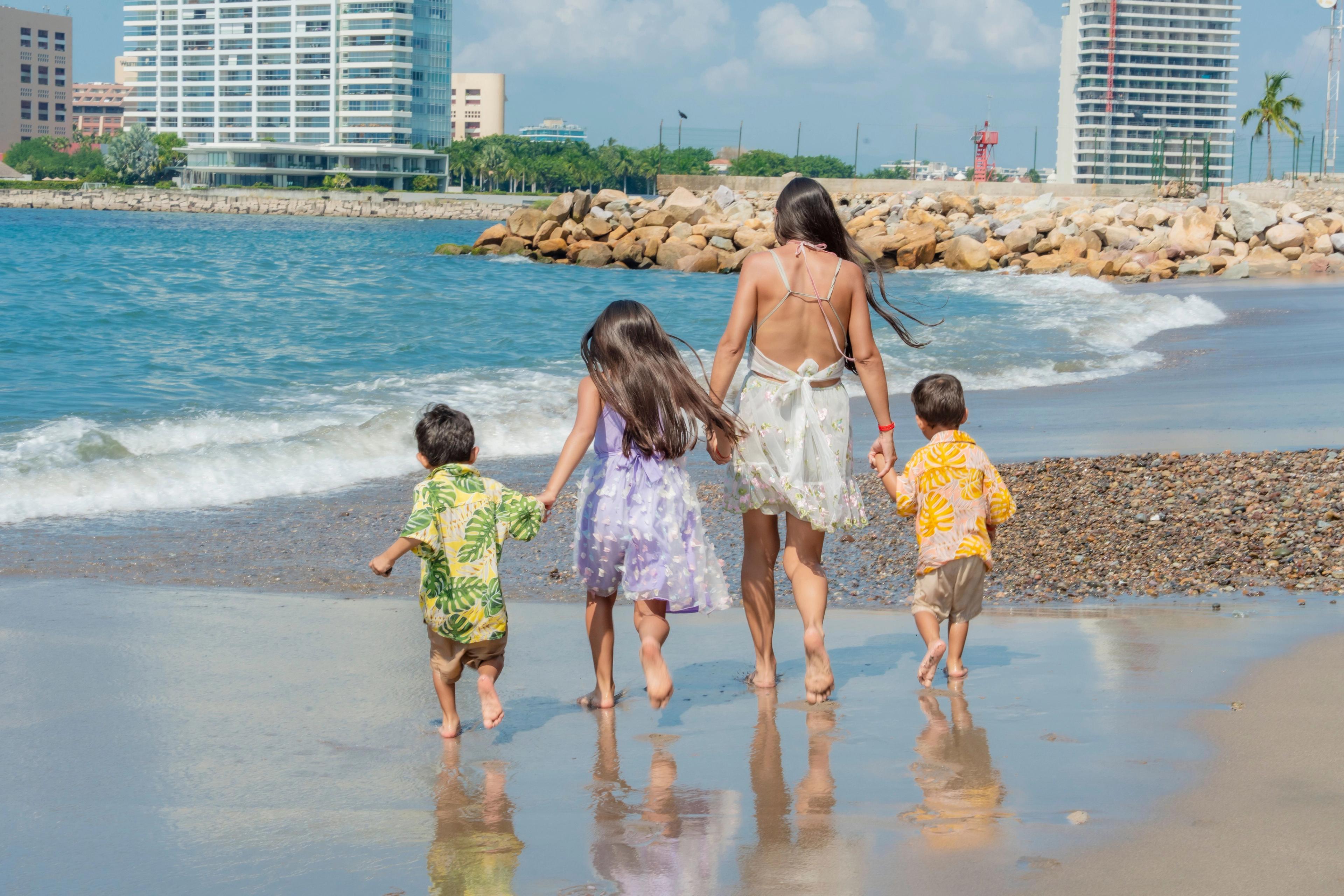 family on a beach holiday