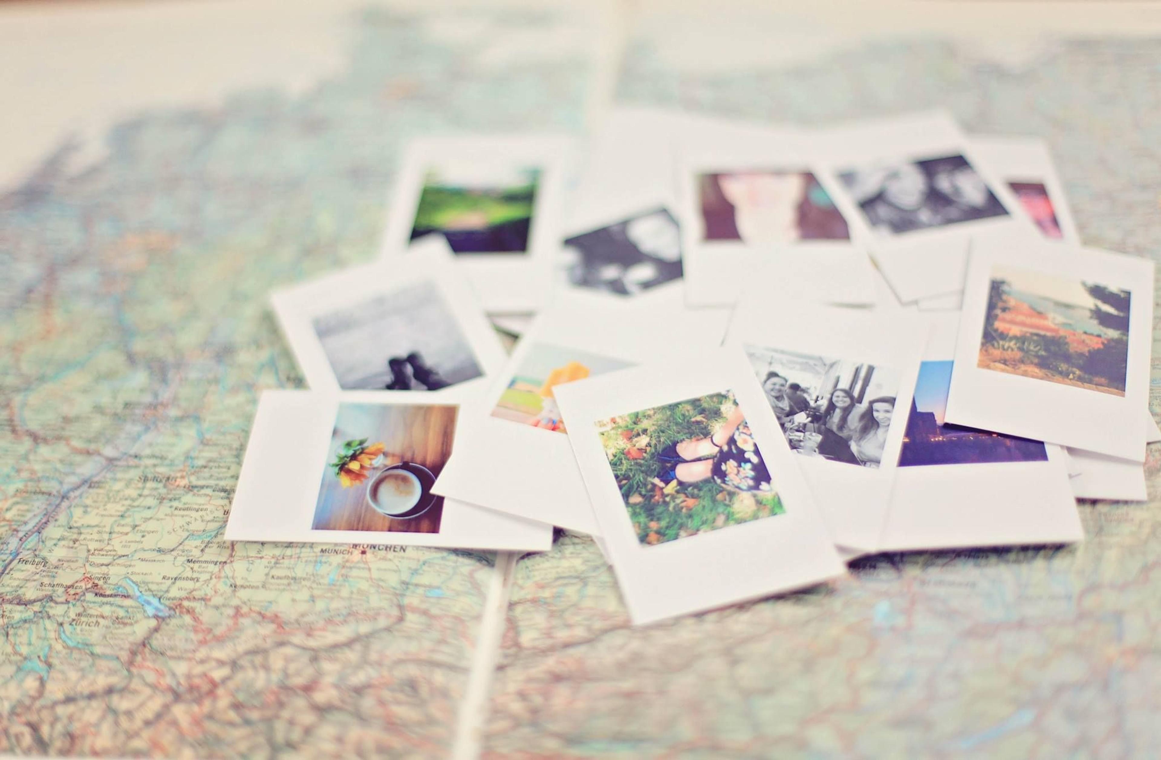 Photos on a map