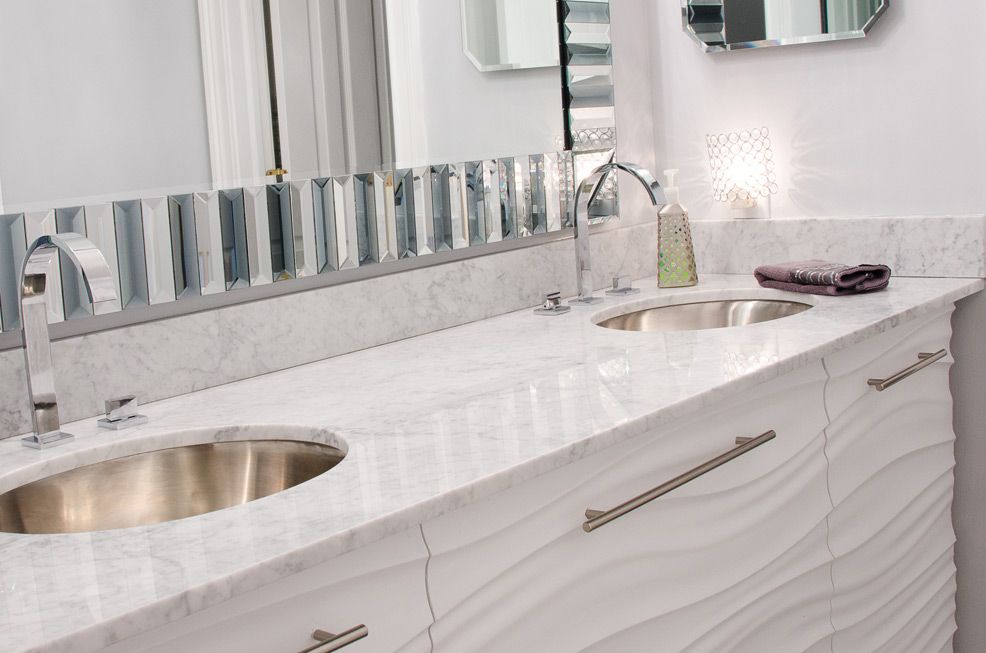 Custom Modern White Bathroom Vanity