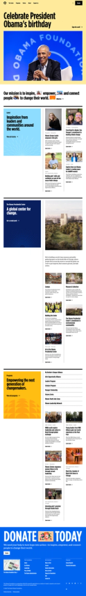 Screenshot of The Obama Foundation website