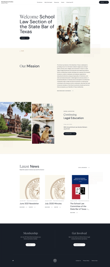 Screenshot of The School Law Section website
