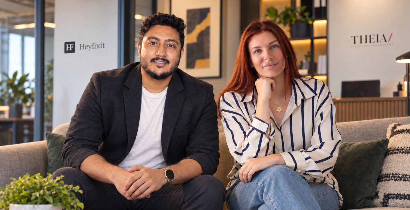 Vishak C. Prakash, founder of Heyfixit, and Christy Smith, founder of Theia FM