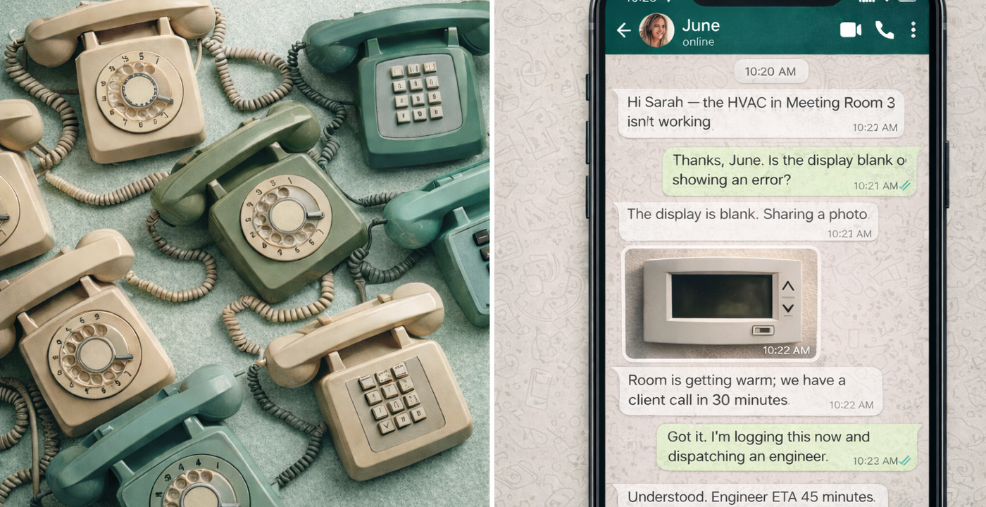 WhatsApp + Voice vs. Tenant Portals: Why Channel-First Helpdesks Win in Facilities Management