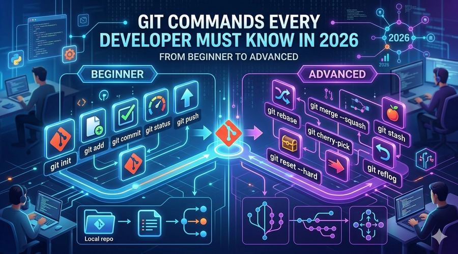 Git Commands Every Developer Must Know in 2026 — From Beginner to Advanced