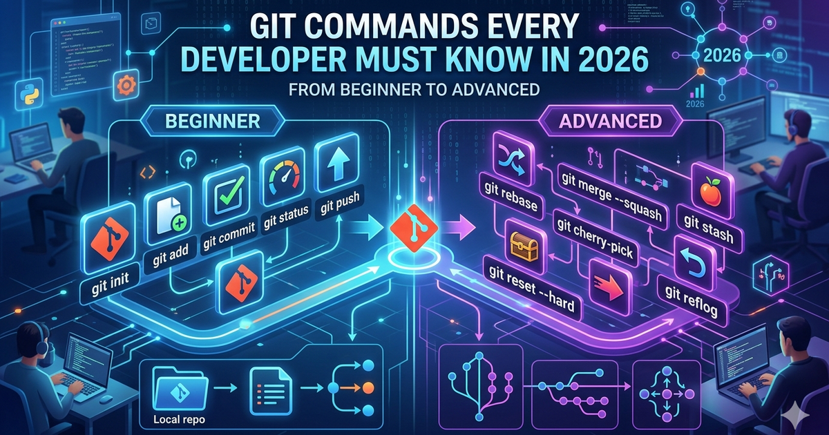Git Commands Every Developer Must Know in 2026 — From Beginner to Advanced