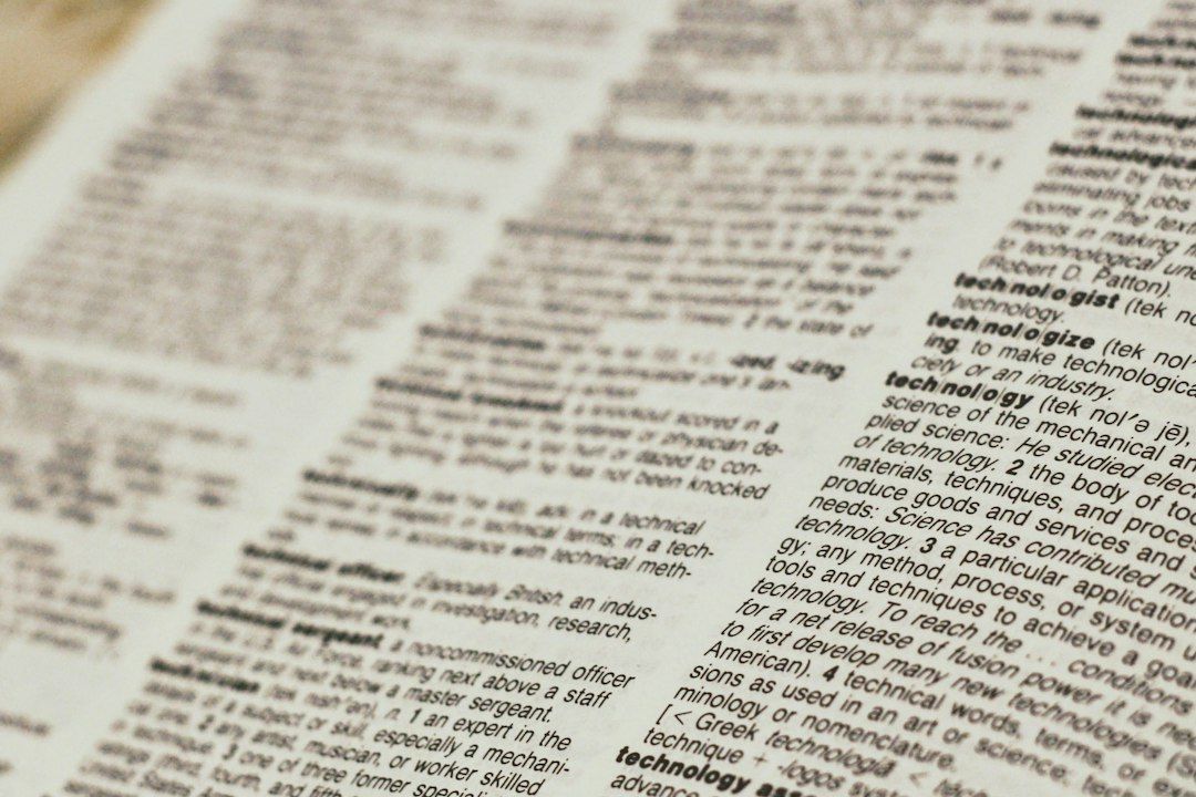Dictionary page showing word definitions