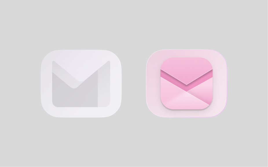 Pink email logo with other email provider logos in grey.