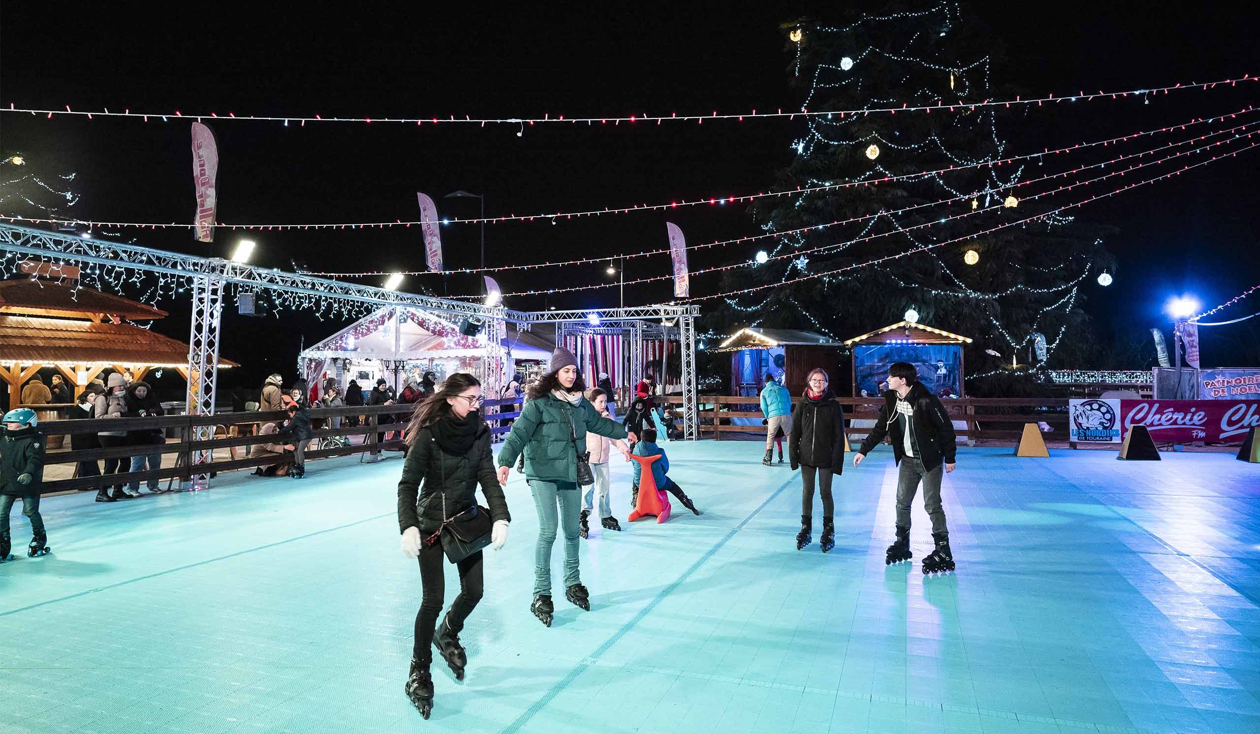 Piste de rollers pour Noël à Tours