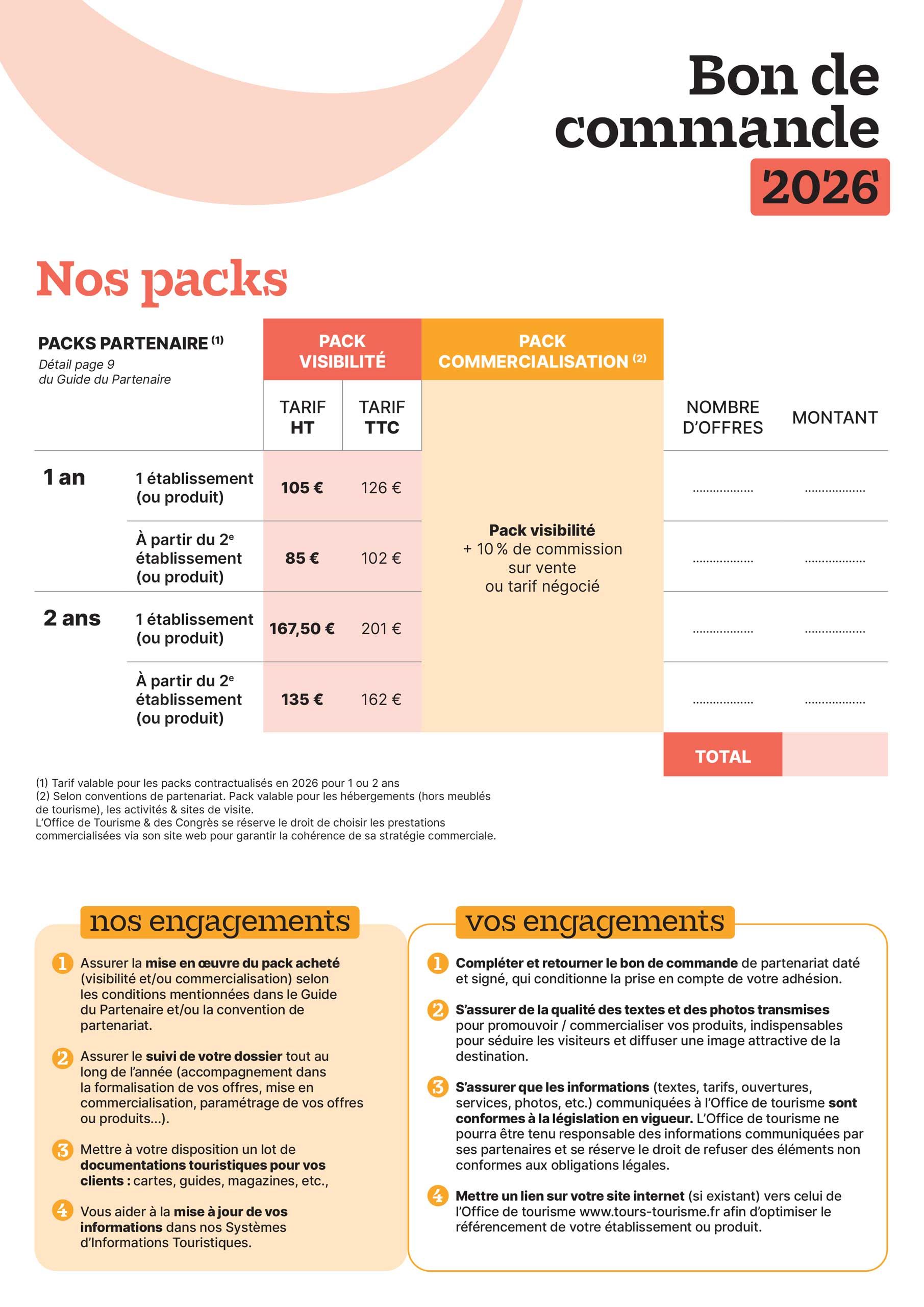 Bon de commande partenaires