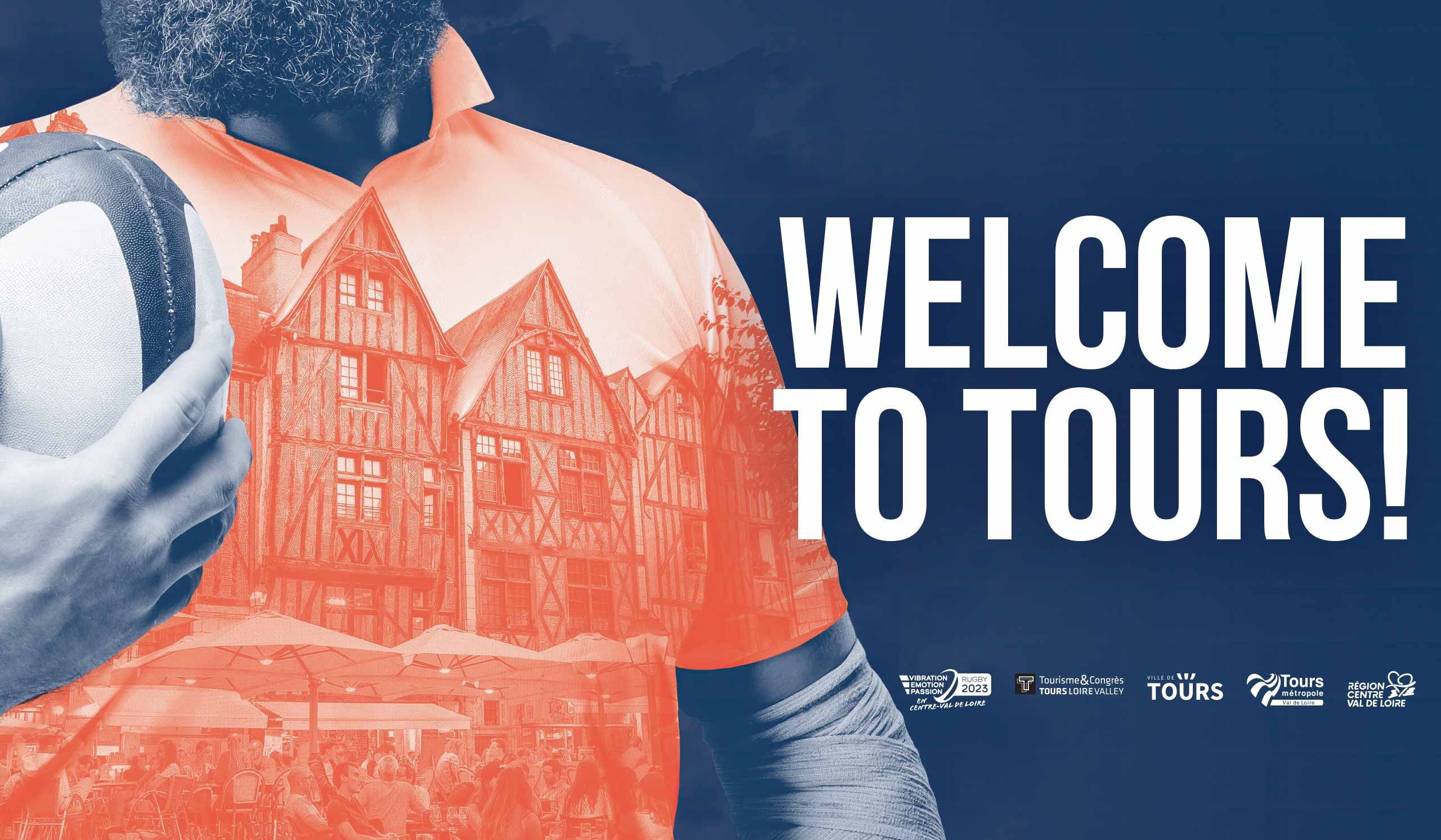 Visuel officiel de la ville de Tours pour la Coupe du Monde de Rugby 