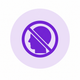 Purple icon of a person's head with a prohibition symbol