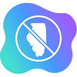 Illinois state outline icon with a 'not allowed' symbol