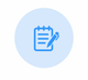 Blue notepad and pen icon