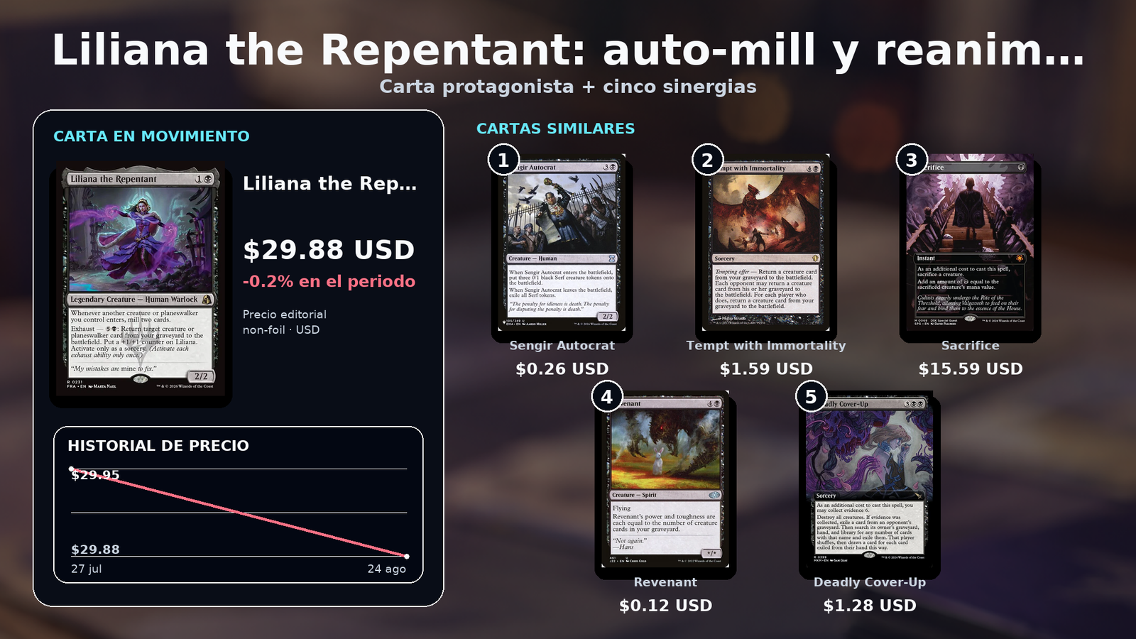 Liliana the Repentant, criatura legendaria negra