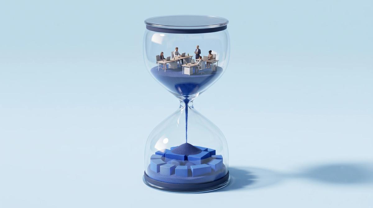 Hourglass representing employee time tracking, workplace time management, and the importance of understanding employee monitoring policies and legal rights.
