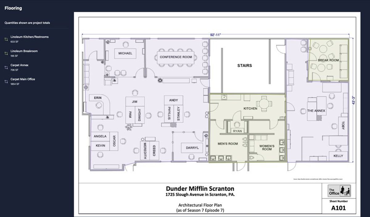 the office blueprint - flooring