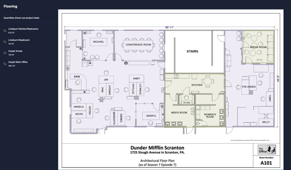 the office blueprint - flooring