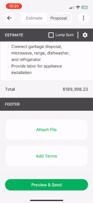 Mobile screen recording for attaching photos, videos, and documents to your proposals.