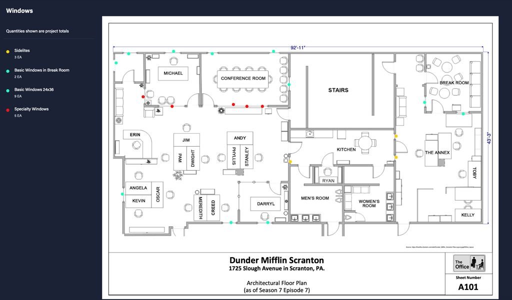 the office blueprint - windows