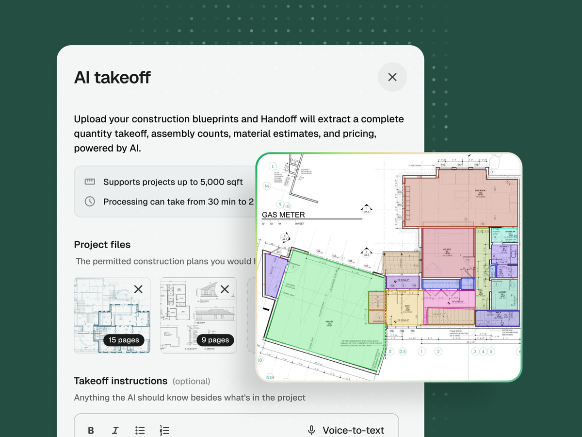 Gone are the days of a manual takeoff in your custom homebuilding process.