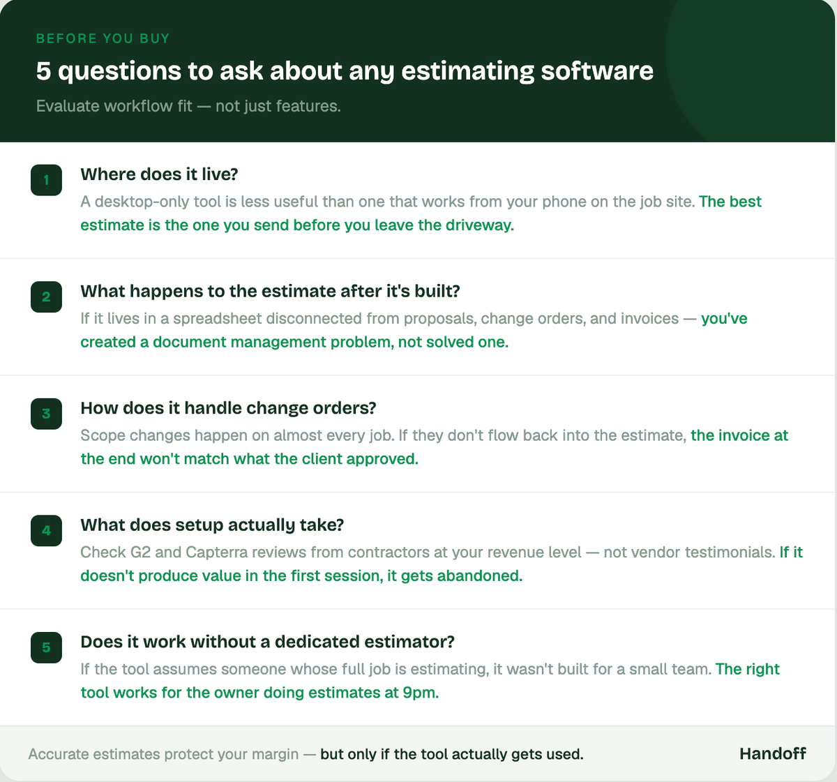 5 questions to ask about any estimating software.
